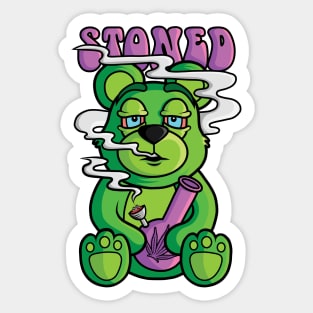 Stoned Weed Bear Sticker